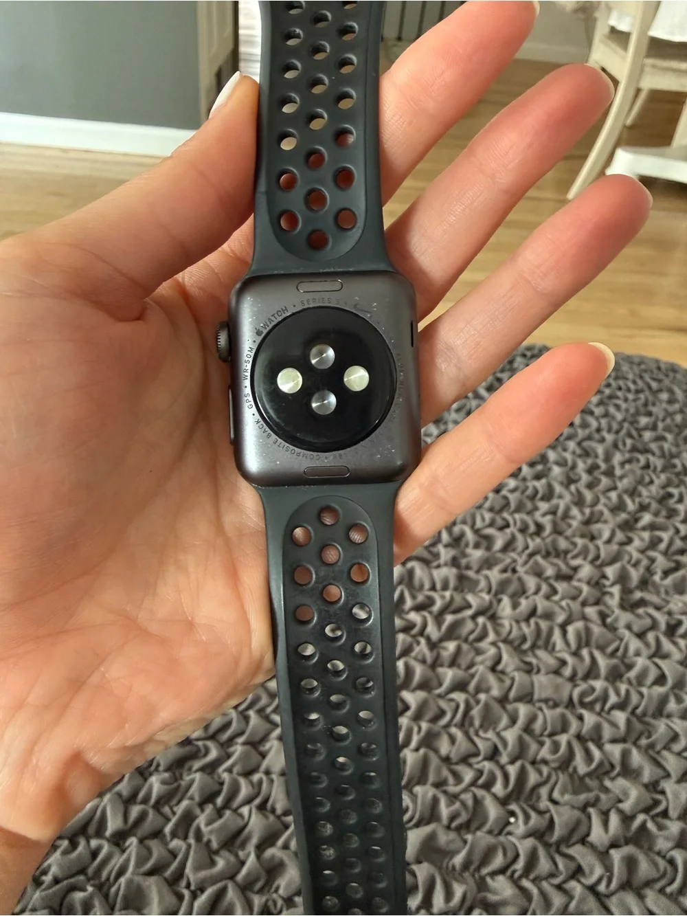 38MM Apple Watch NIKE SERIES 3 with Black Perforated Sport Band